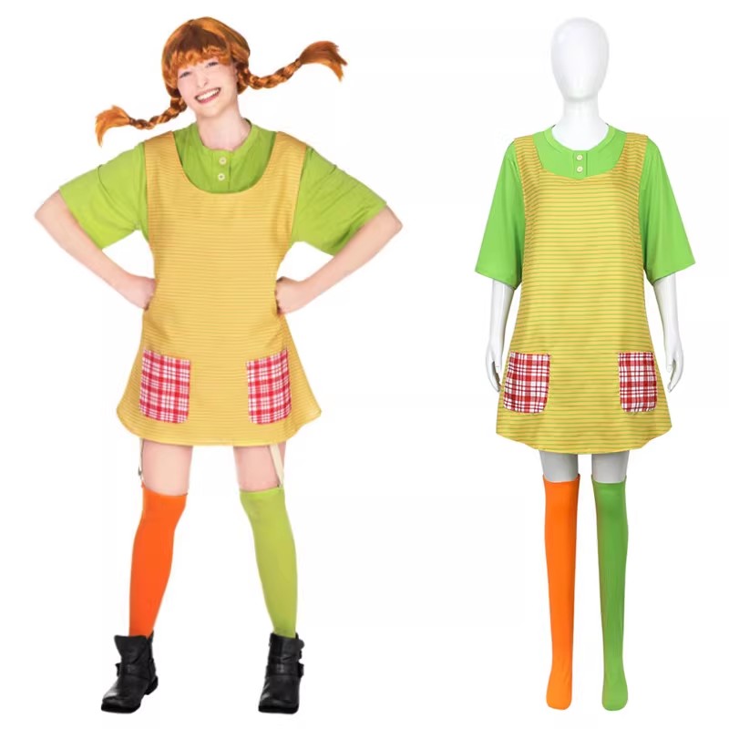 Cosplay Anime Boy - Kostum Cosplay Piippi Gaun Hijau Dewasa