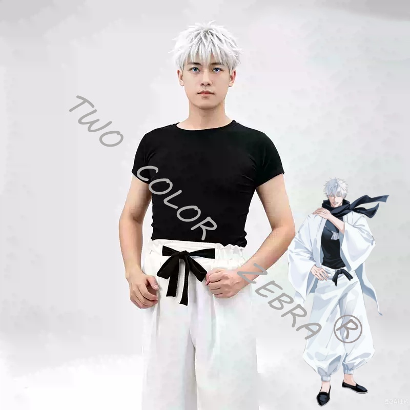Kostum Cosplay Gojo Satoru dar - Anime Cosplay Jujutsu Kaisen ulasan dan harga