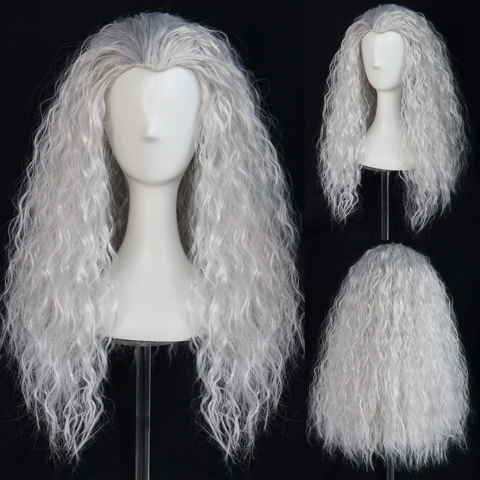 Rambut keriting panjang putih  - Anime Cosplay Face ulasan dan harga