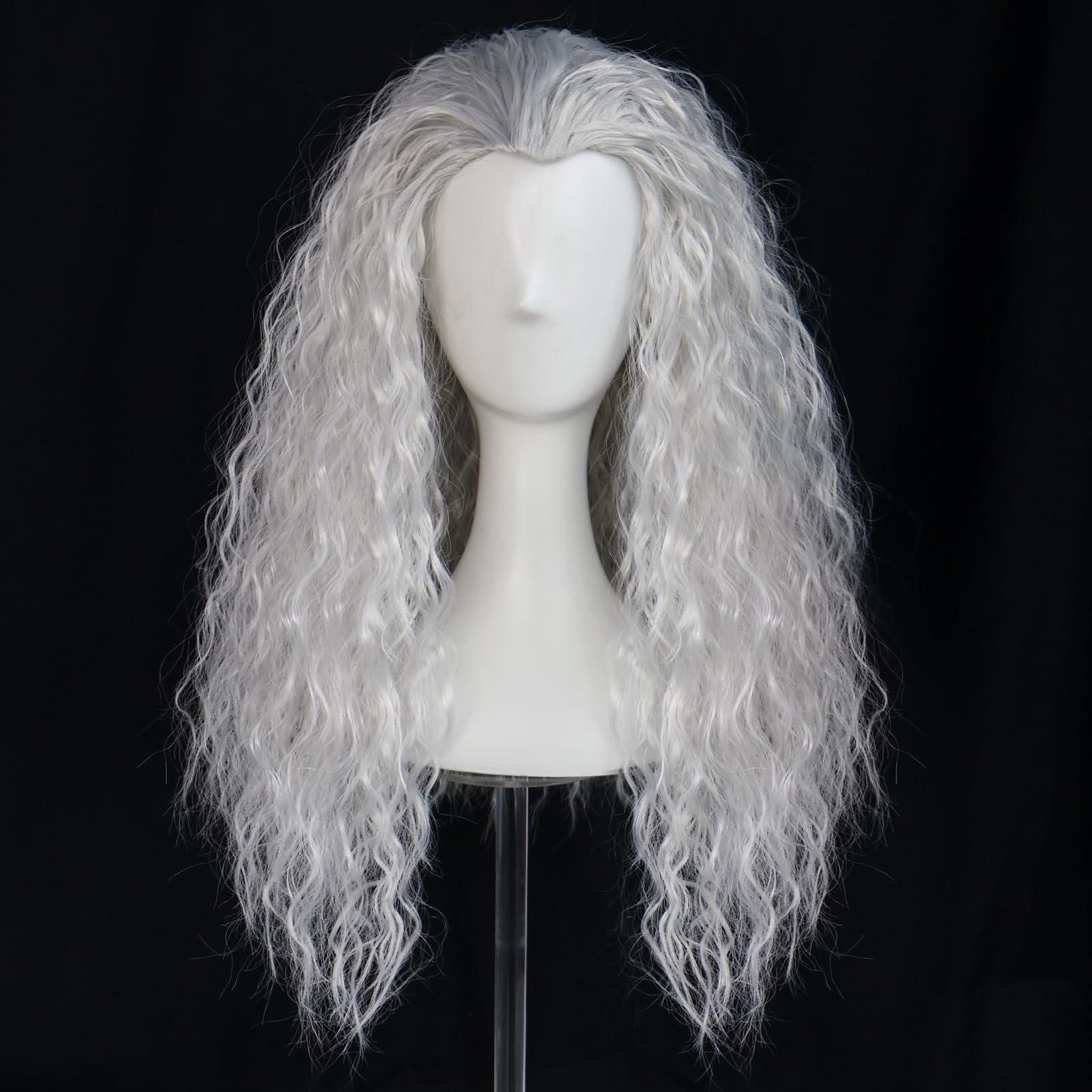 Rambut keriting panjang putih  - Anime Cosplay Face ulasan dan harga