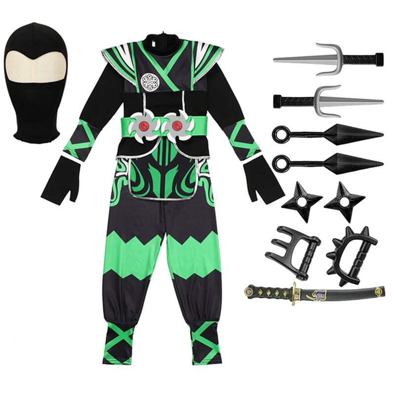 Kostum Ninja Hijau untuk Anak- - Cosplay Anime Boy ulasan dan harga