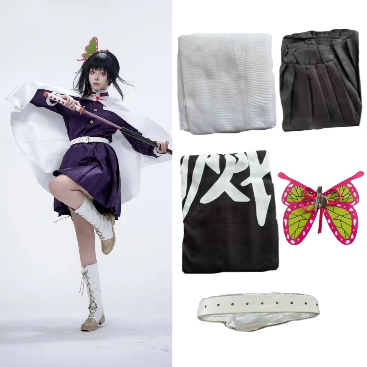 Kostum Cosplay Tsuyuri Kanawo  - Anime Cosplay Demon Slayer ulasan dan harga